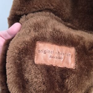 Designers Originals Shearling Pea Coat in Rich Brown